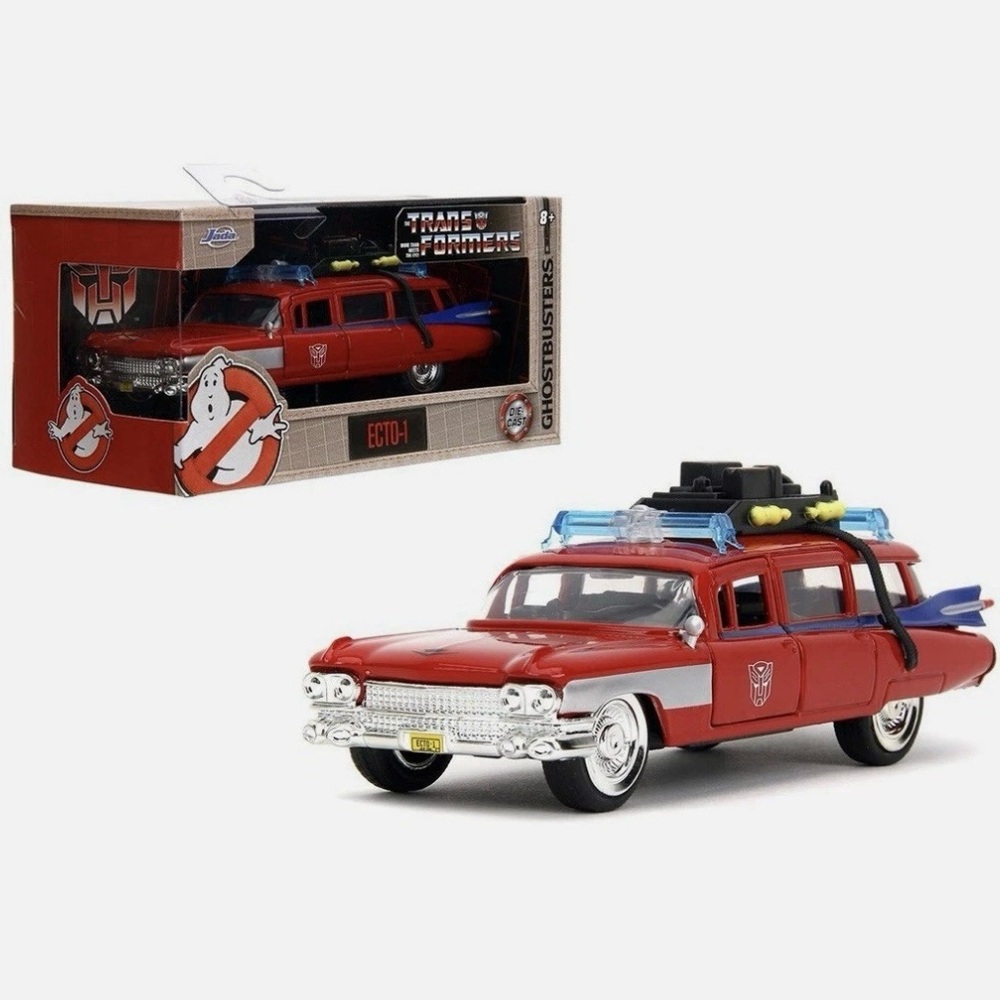 Jada Transformers Ghostbusters Ecto-1 Red 1:32 Die-Cast Vehicle